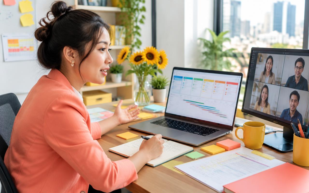 Trợ lý Quản lý Dự án người Việt điều phối nhóm từ xa